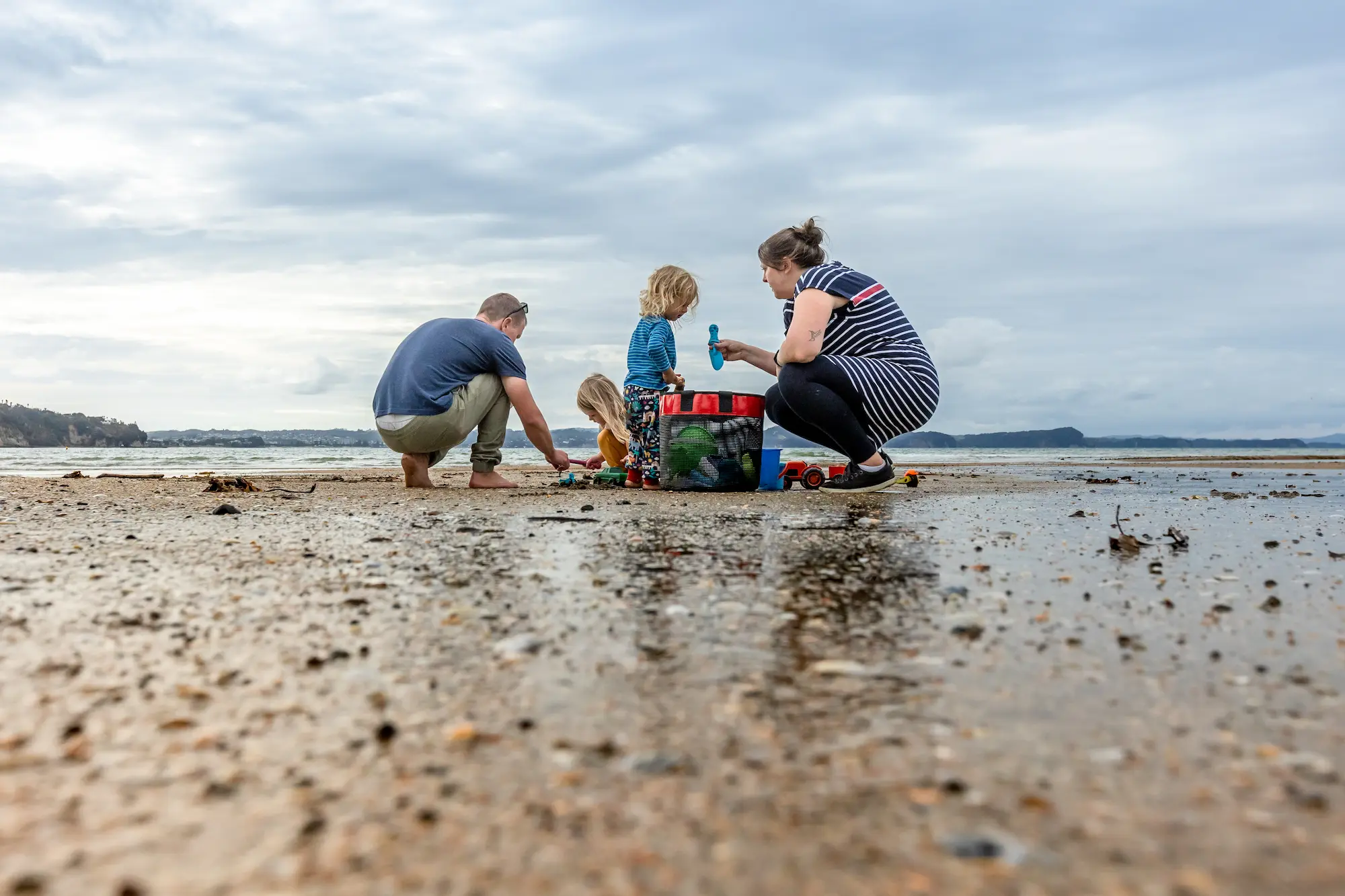 Image of a family at the beach